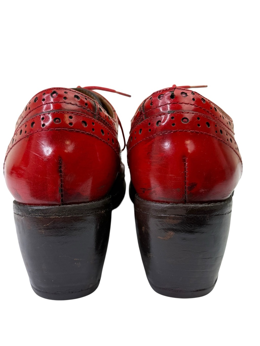 Miz Mooz Nash Red Shoes Wingtip Oxfords Leather Block Heels Lace Up Women’s 11 - Picture 7 of 10